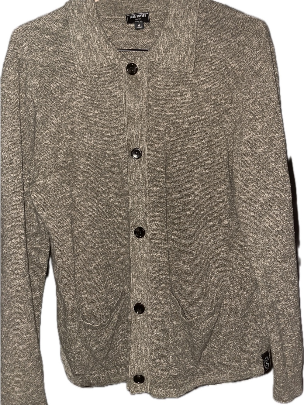 Cotton-Linen Shore Pub Jacket in a Marbled Olive